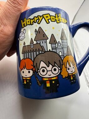 Warner Bros. Harry Potter Blue Ceramic Mug with Cartoon Trio